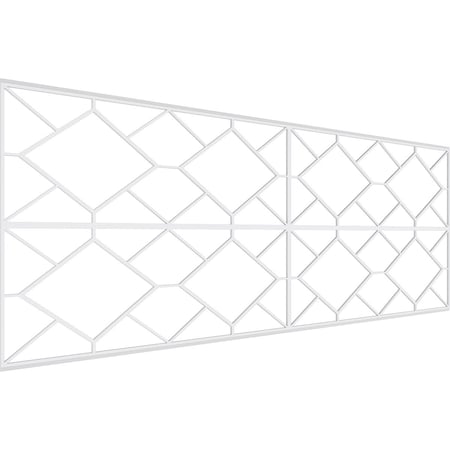Ekena Millwork Set of Four Panels for 94 1/2"W x 36 1/4"H Hudson Fretwork Wainscot Wall Paneling WPKP18X01X47HSN